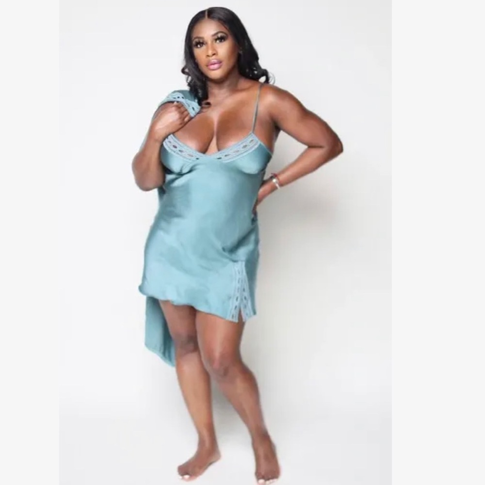 2 pieces Statin Silk Sleepwear